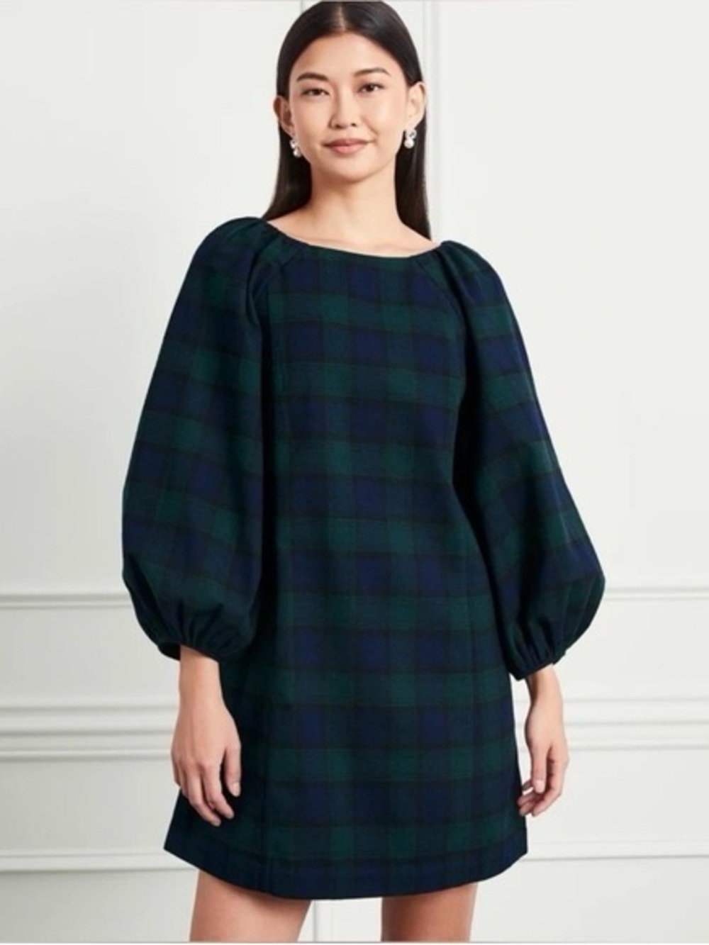 NWT Hill House Araminta Mini Dress Stewart Tartan plaid print Sz L
